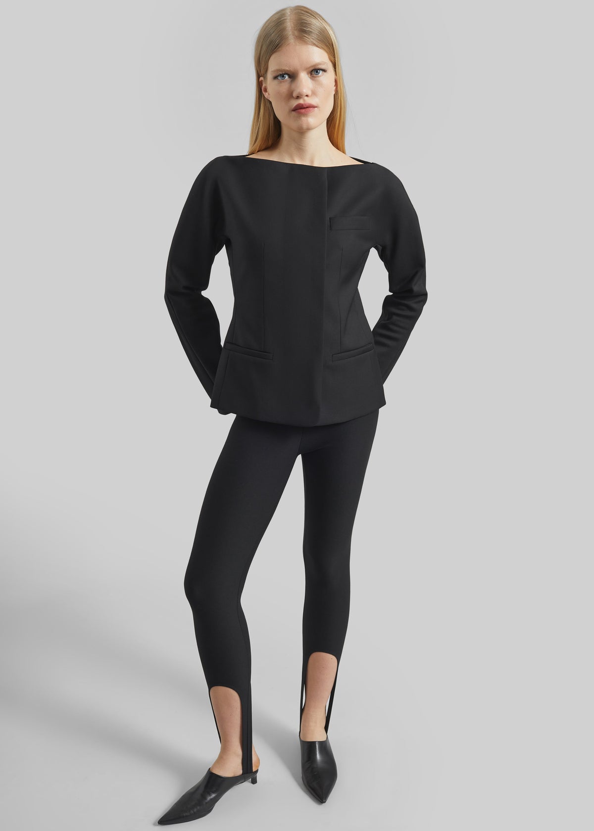 Troense Boatneck Tailored Blazer - Black - 3