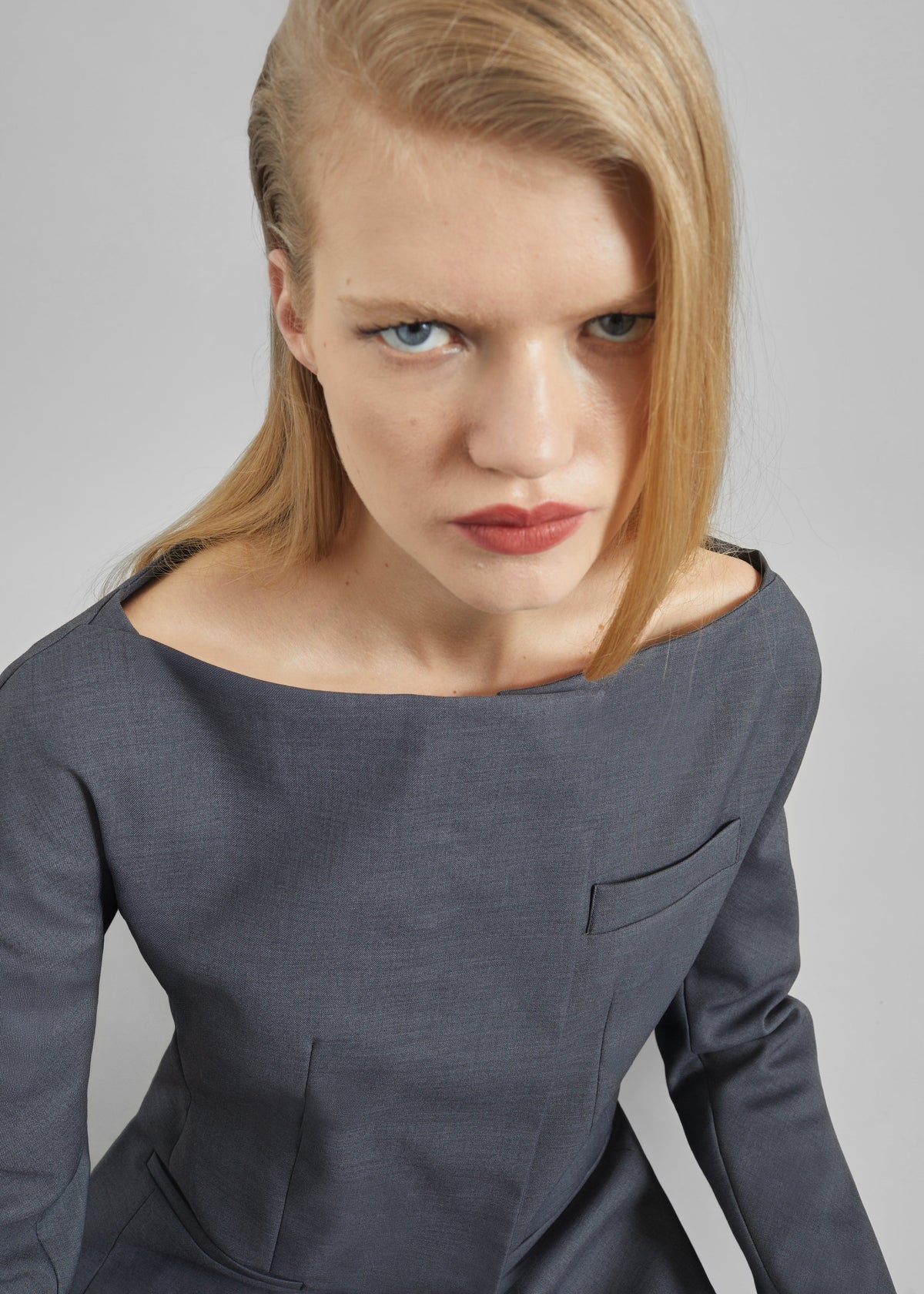 Troense Boatneck Tailored Blazer - Grey - 4