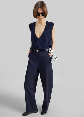 Trofa Curved Trousers - Navy