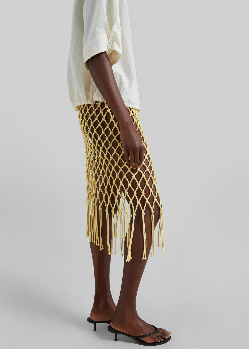 Tropea Macrame Skirt - Pale Yellow - 1