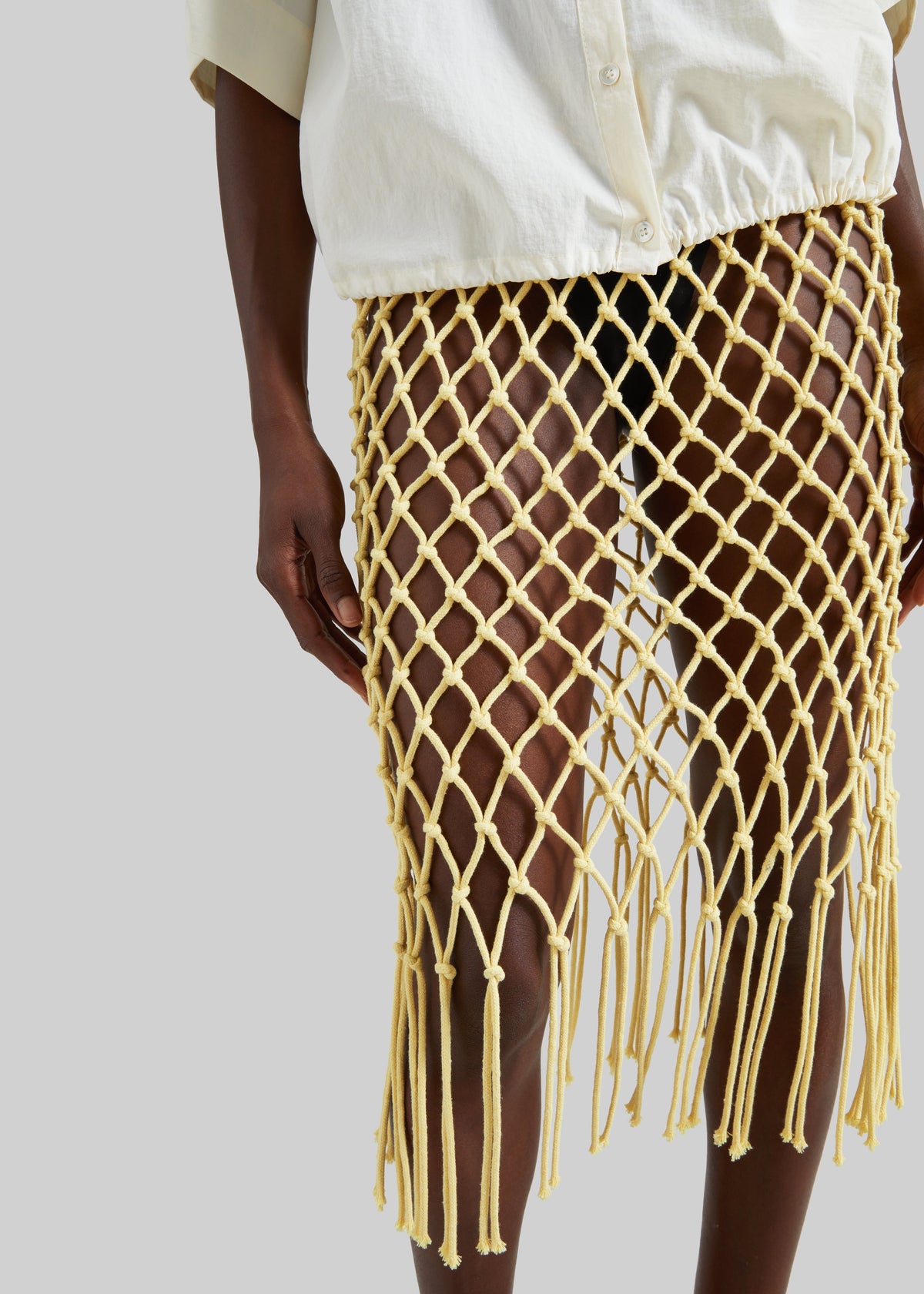 Tropea Macrame Skirt - Pale Yellow - 7
