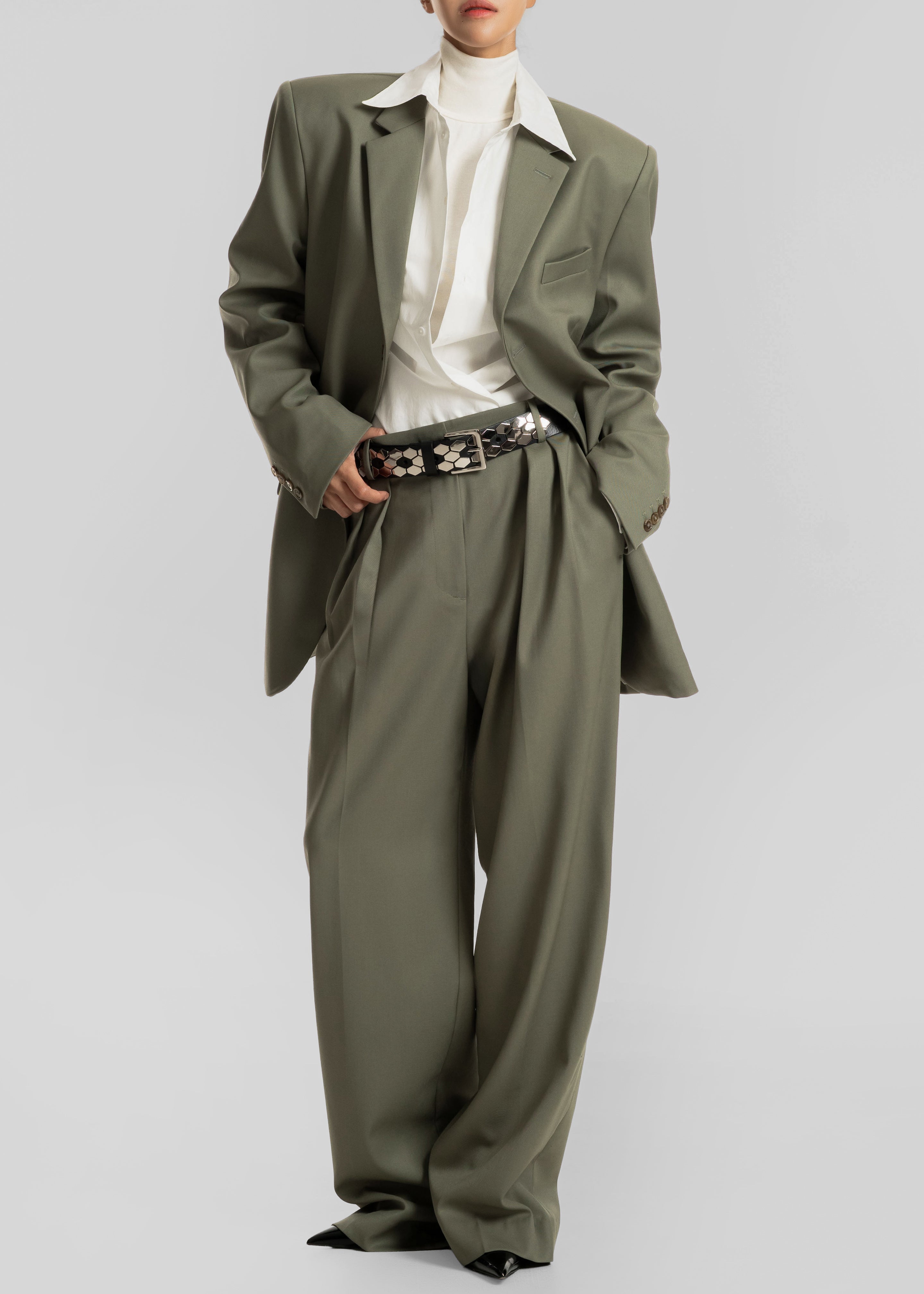 Trosa Straight Trousers - Pale Olive - 6