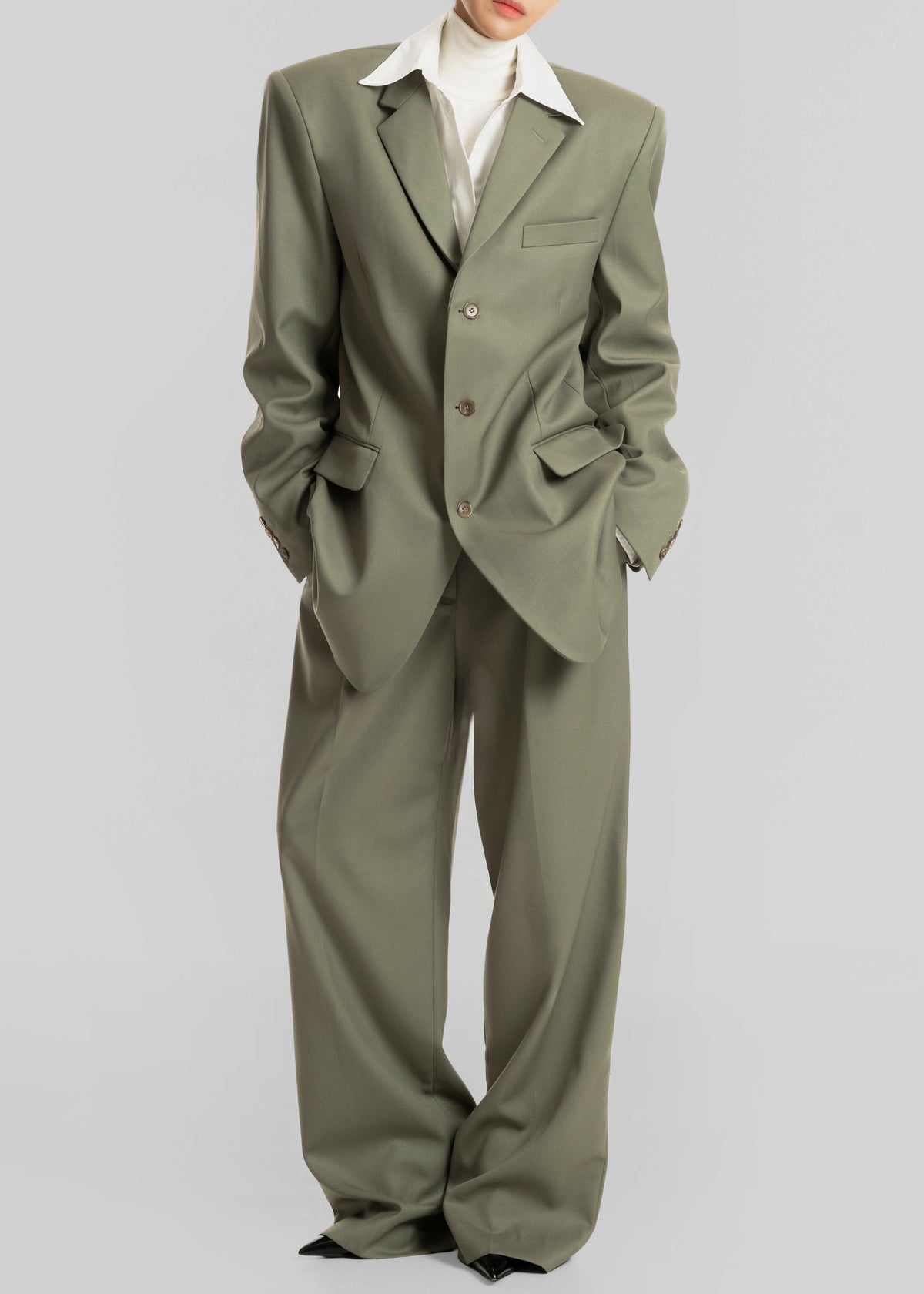 Trosa Straight Trousers - Pale Olive - 4