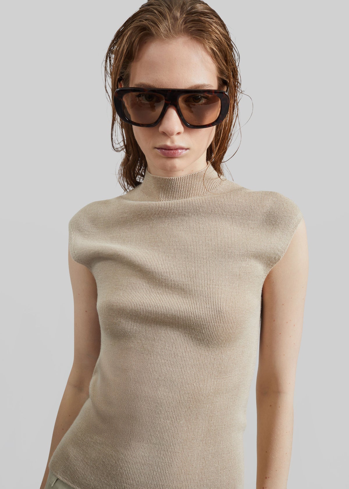 Troyes Knit Top - Beige - 5
