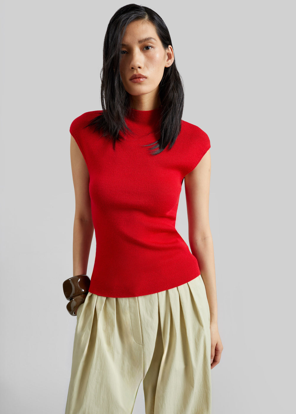 Troyes Knit Top - Red - 1