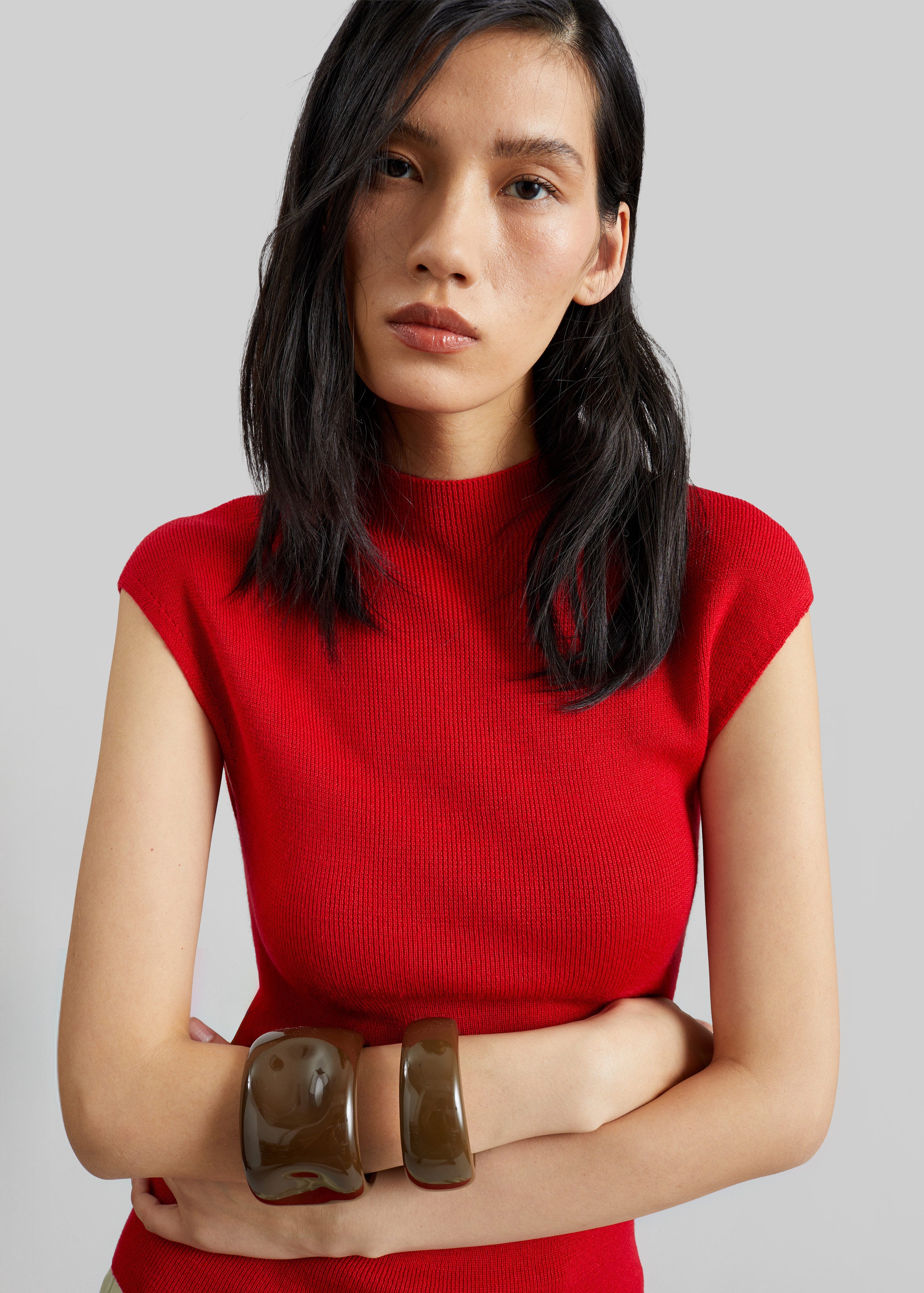 Troyes Knit Top - Red - 1