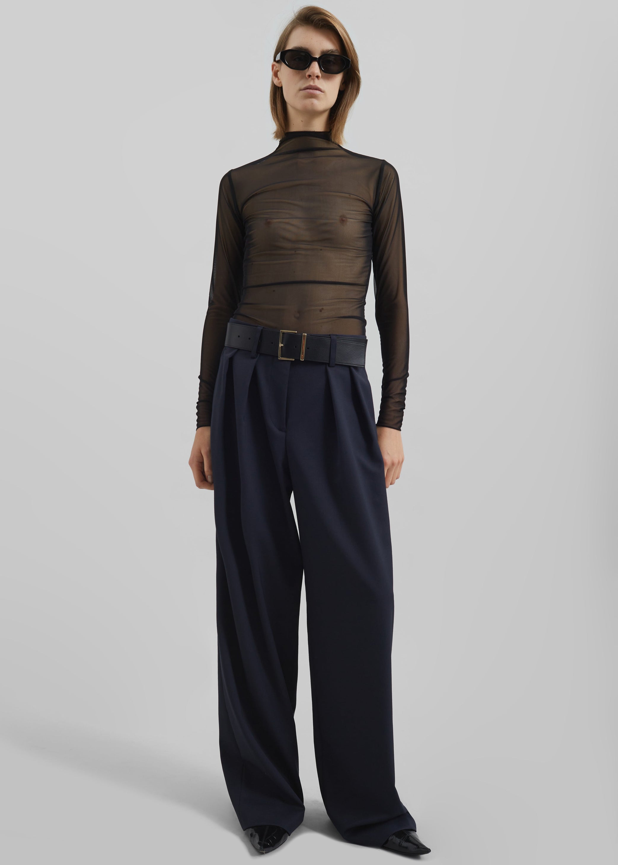 Shop the look image for Tulia Long Sleeve Mesh Tee - Black