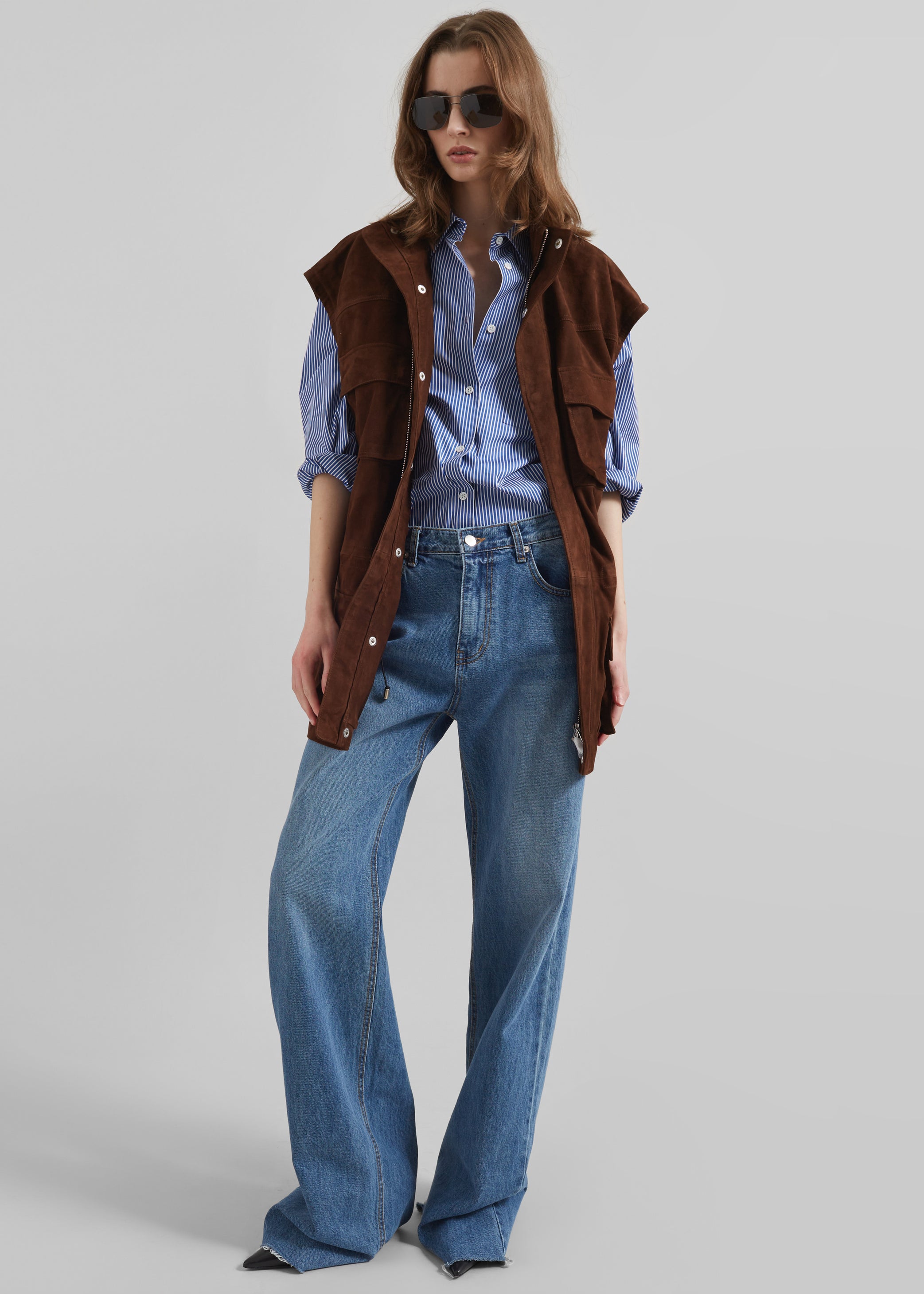 Shop the look image for Turin Suede Cargo Jacket - Brown