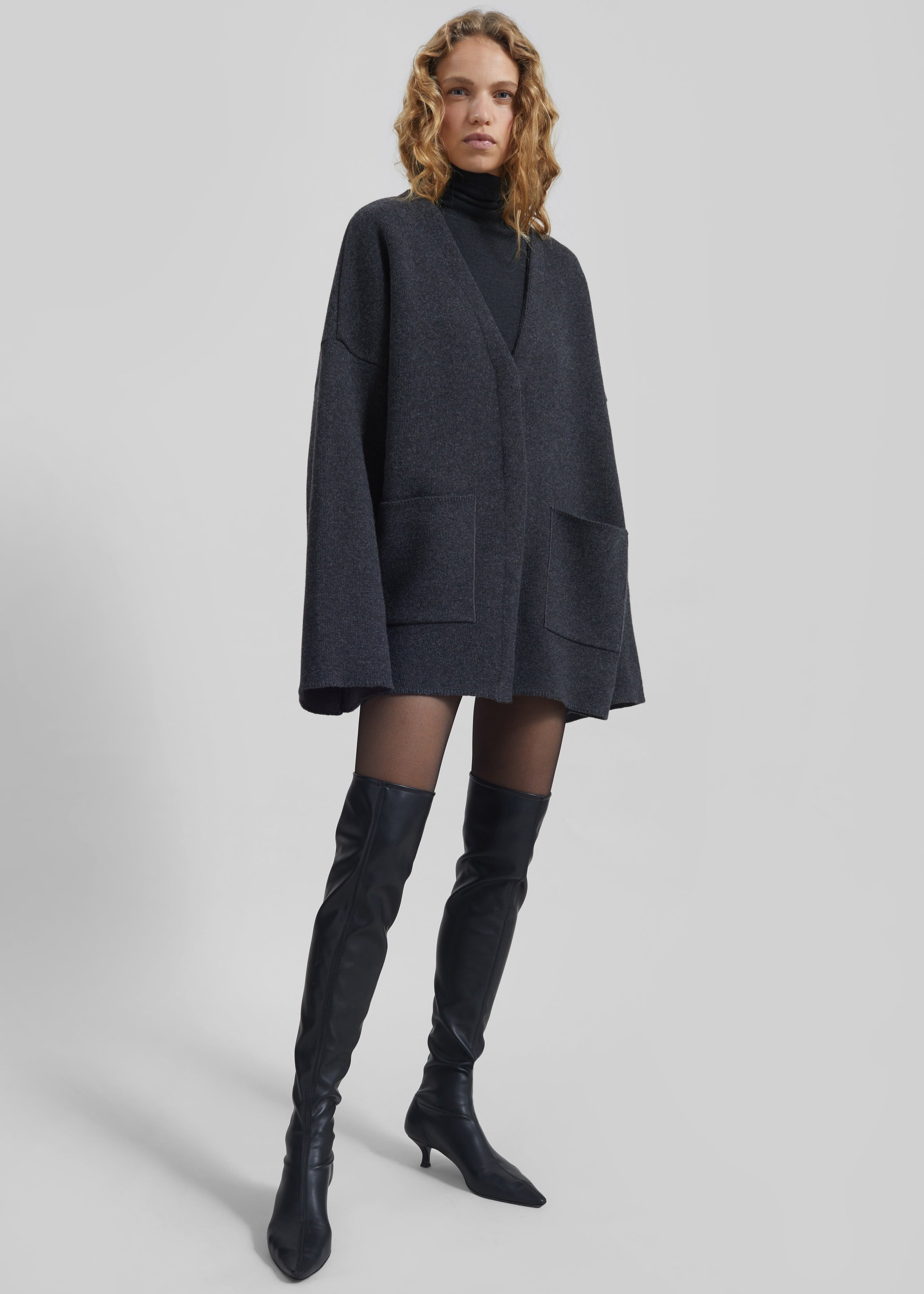 Shop the look image for Tynset Oversized Cardigan - Charcoal