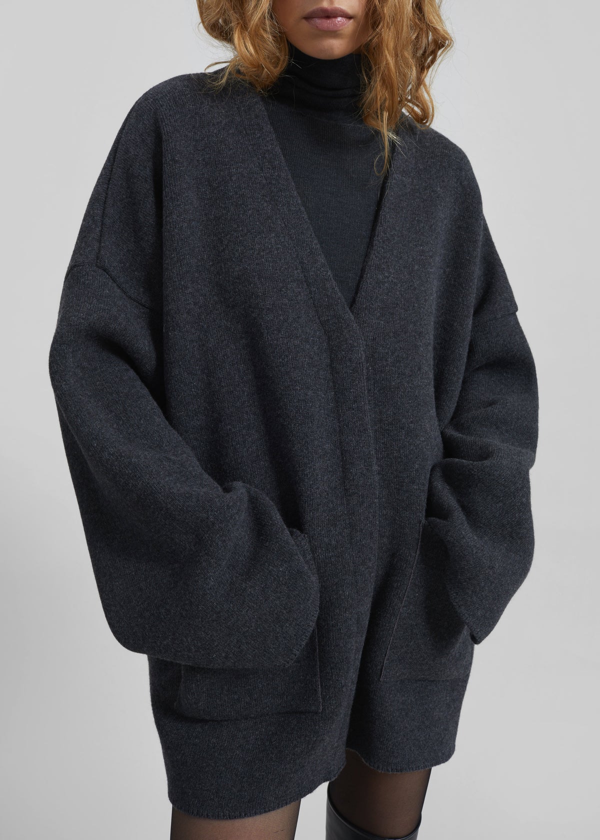Tynset Oversized Cardigan - Charcoal - 5