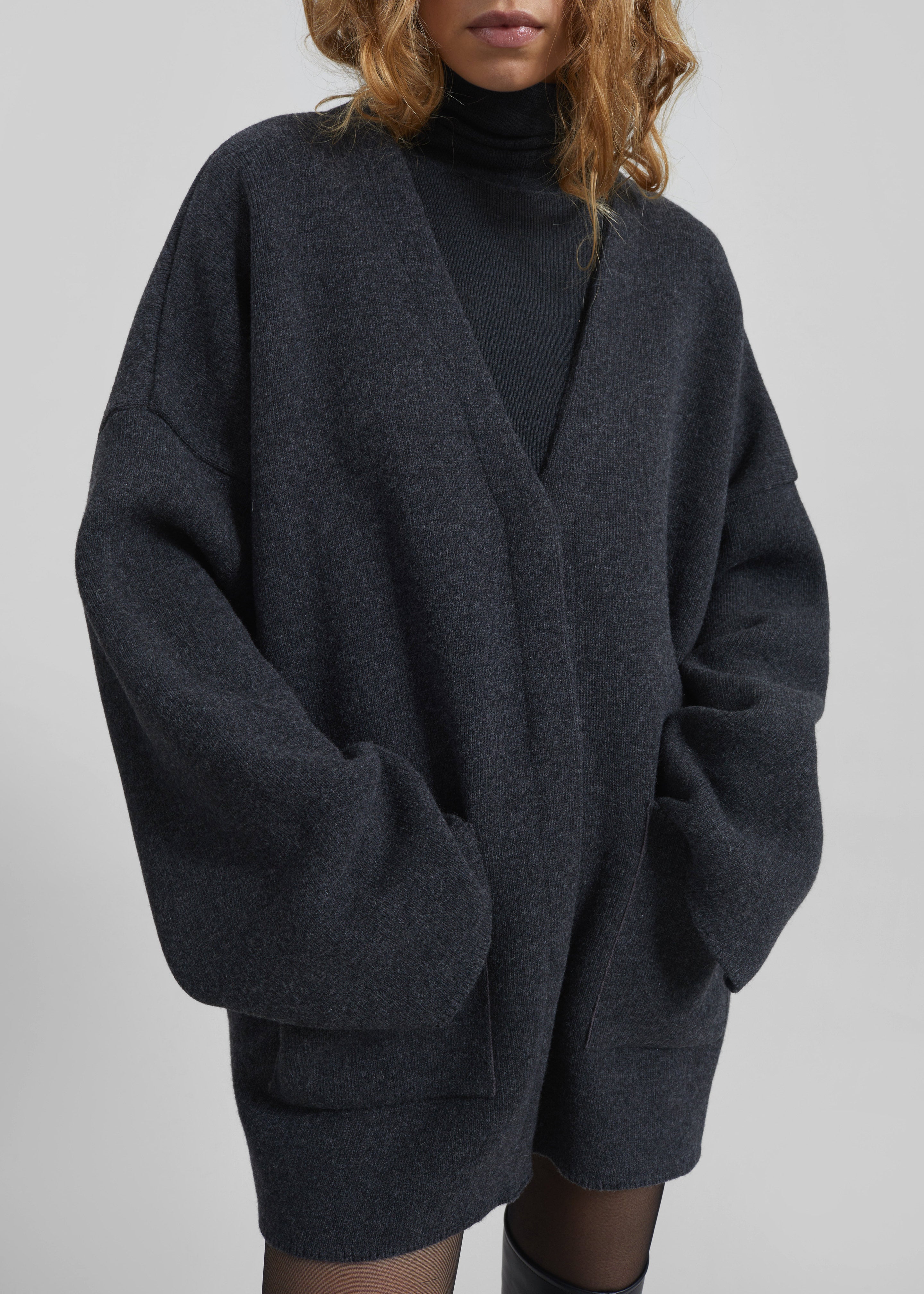 Tynset Oversized Cardigan - Charcoal - 5