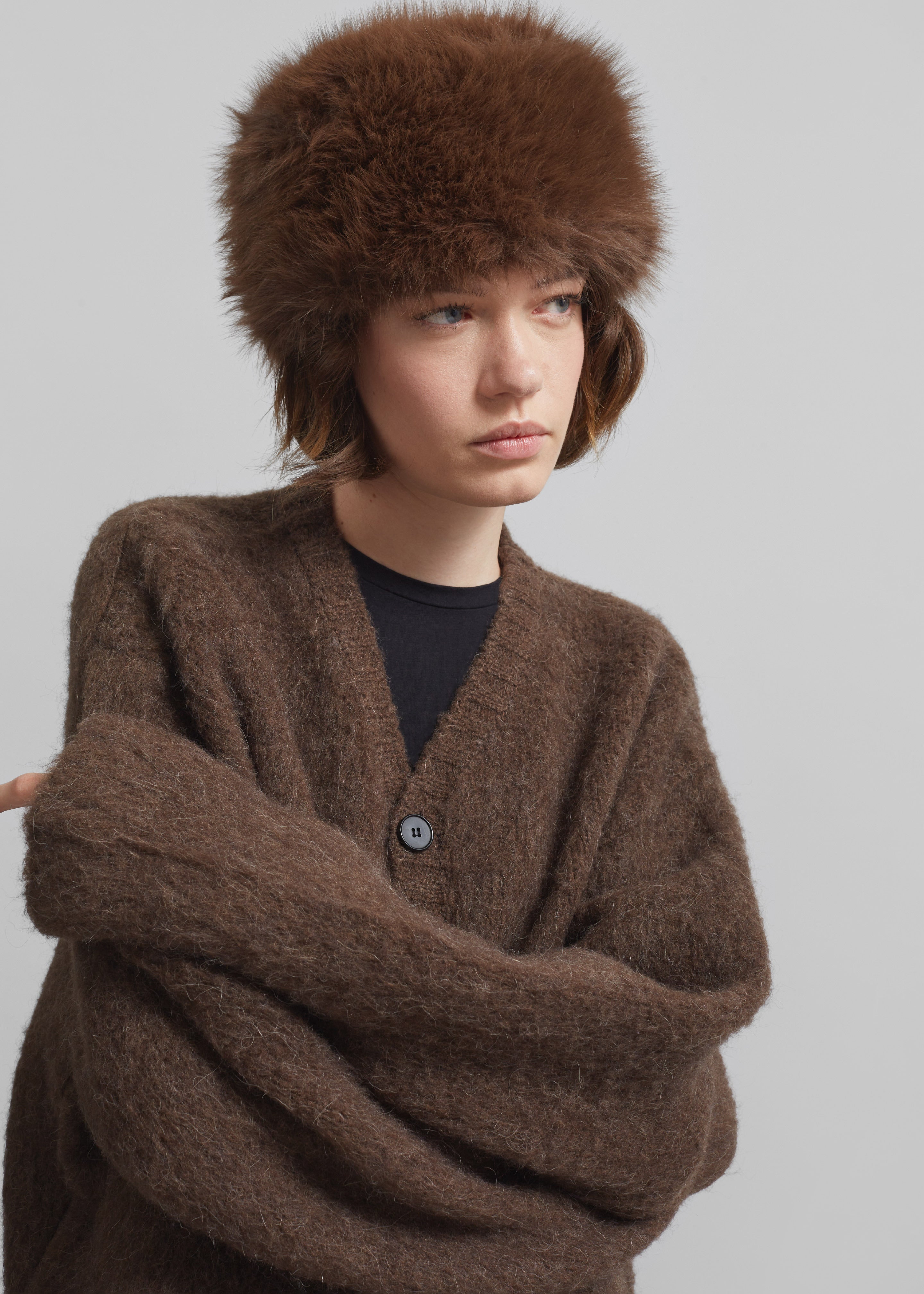 Umea Faux Fur Hat - Brown - 6