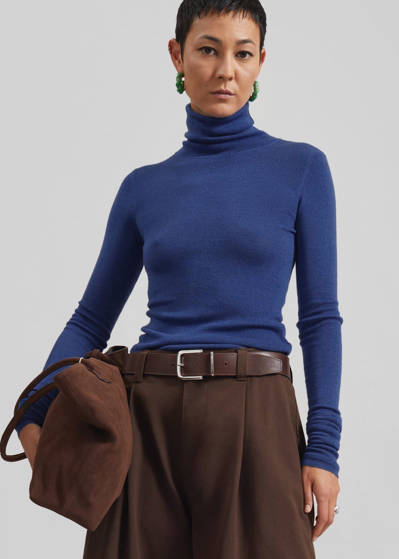 Utica Thin Turtleneck Sweater - Blue - 2