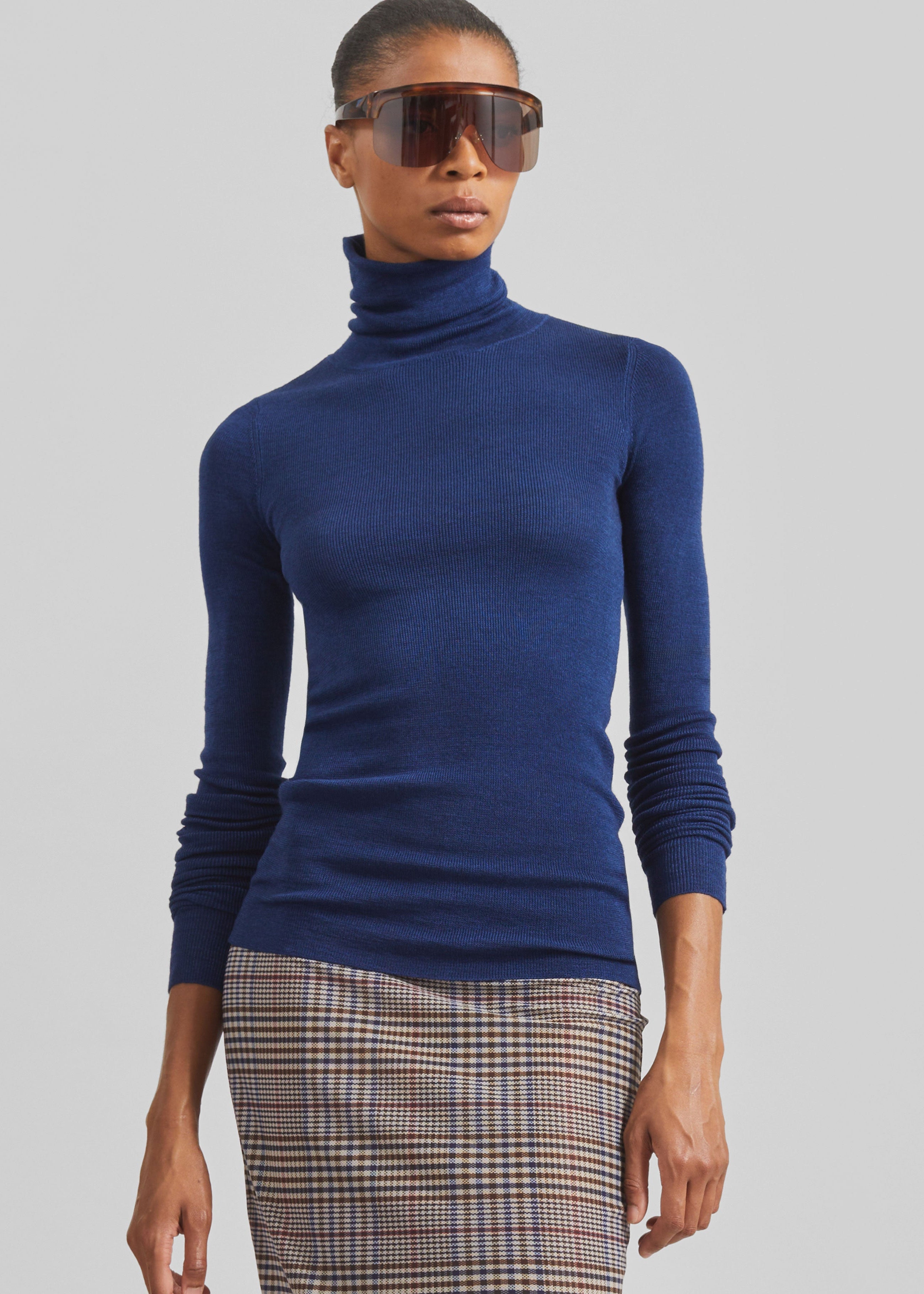 Utica Thin Turtleneck Sweater - Blue - 4