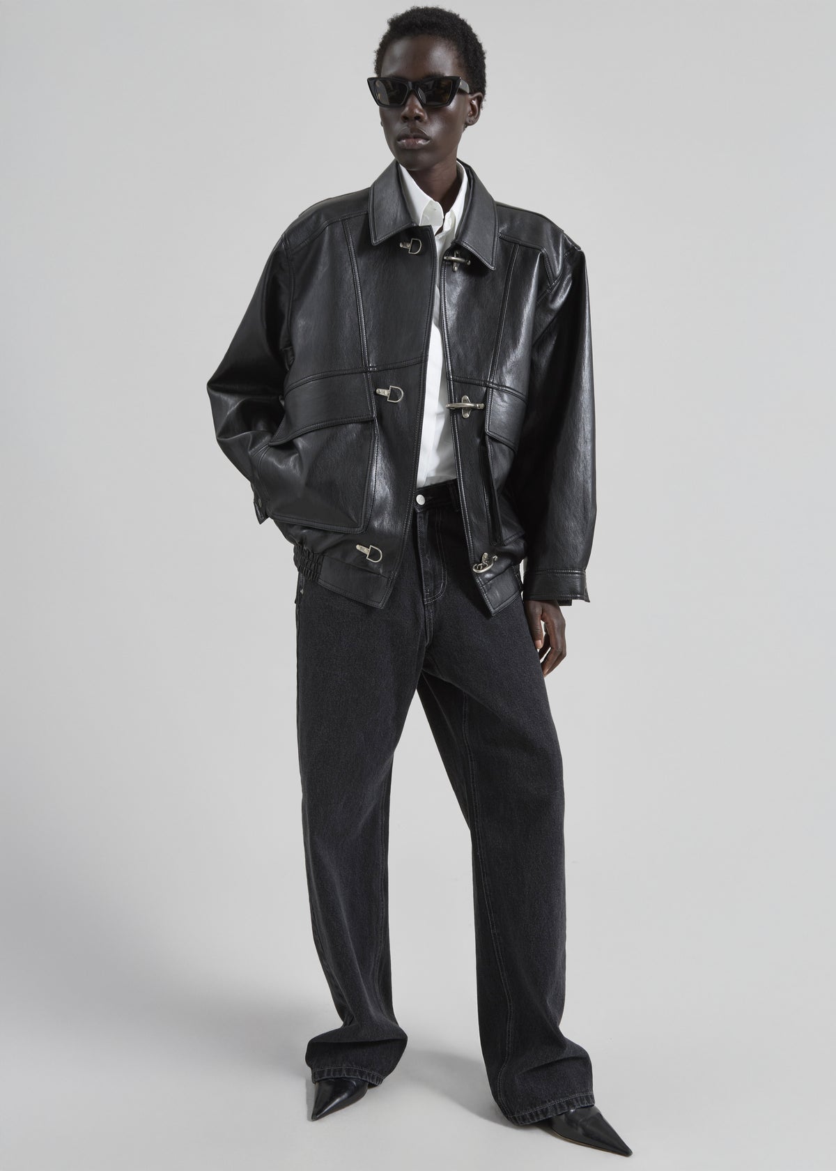 Utrecht Faux Leather Buckle Jacket - Black - 6