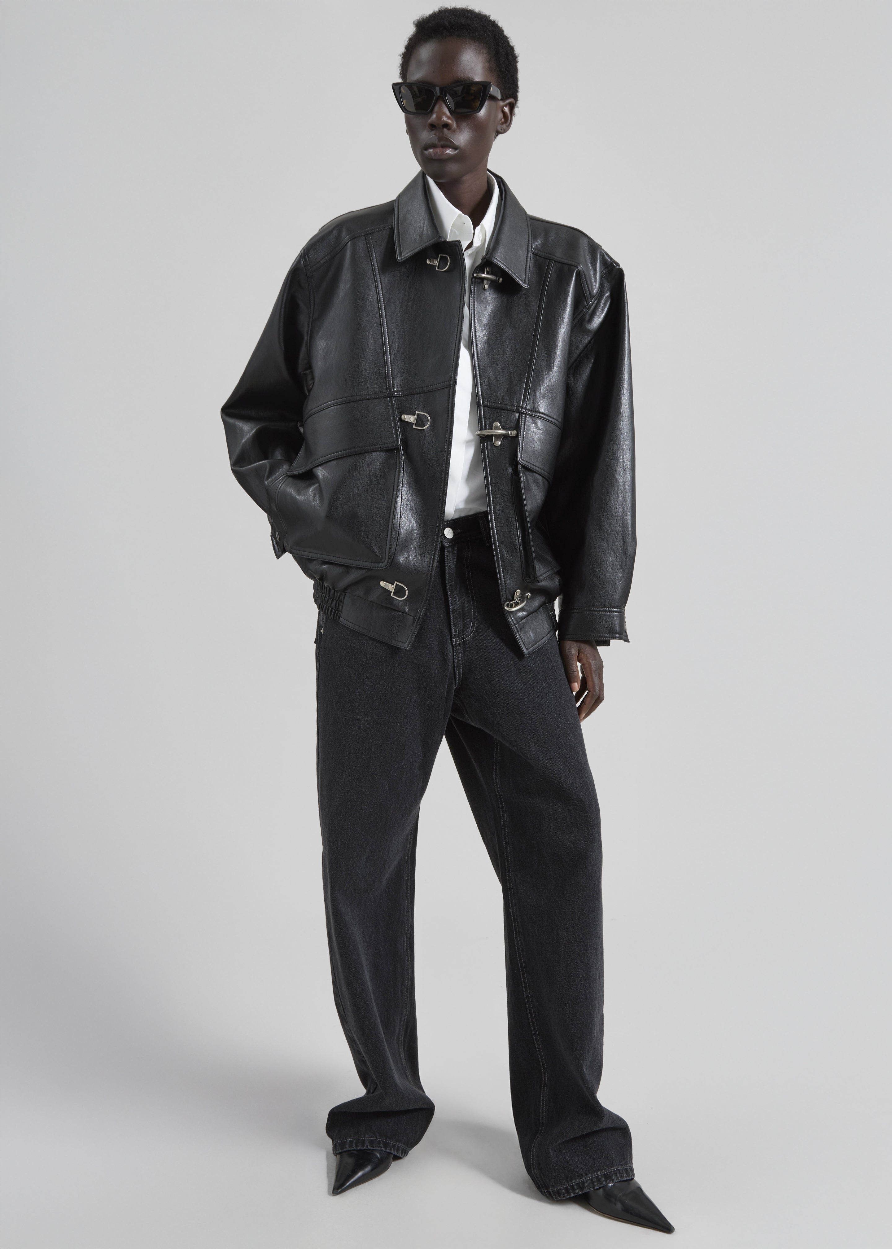 Utrecht Faux Leather Buckle Jacket - Black - 6