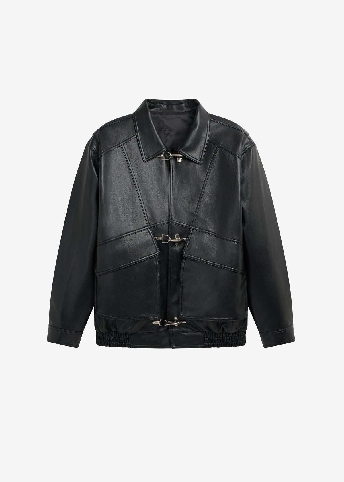 Utrecht Faux Leather Buckle Jacket - Black - 6
