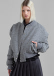 Debbie Wool Bomber - Grey Melange