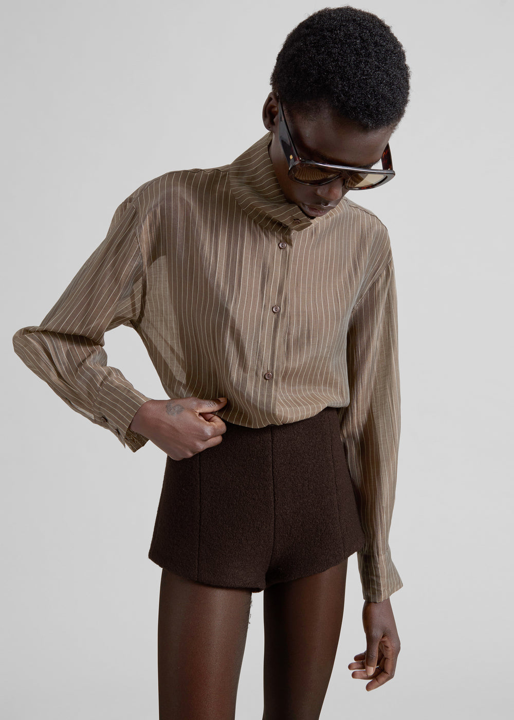 Vail Brushed Wool Hot Pants - Brown