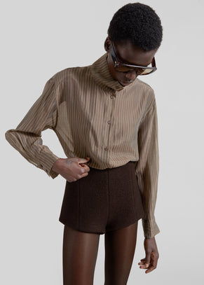 Vail Brushed Wool Hot Pants - Brown