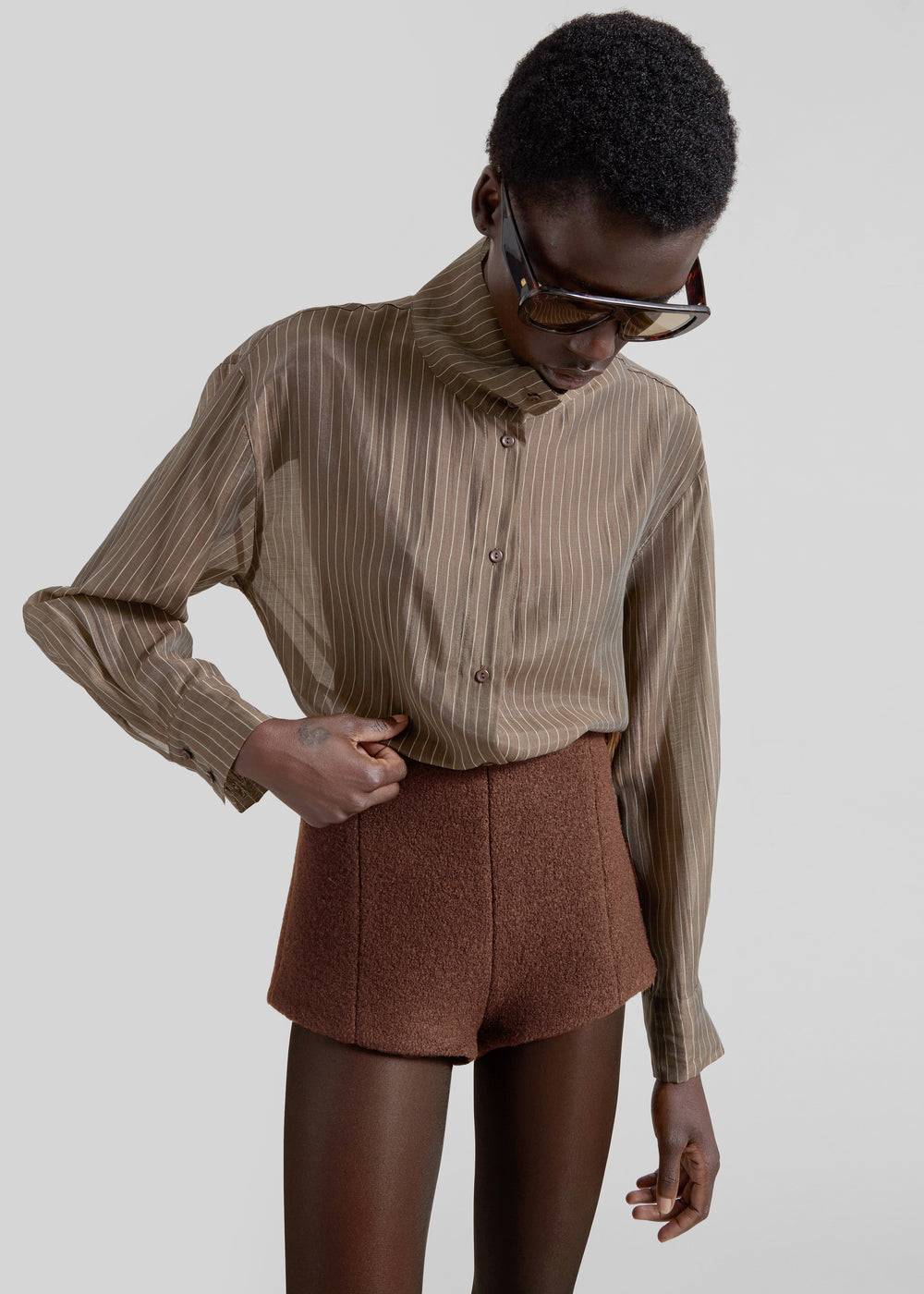 Vail Brushed Wool Hot Pants - Brown
