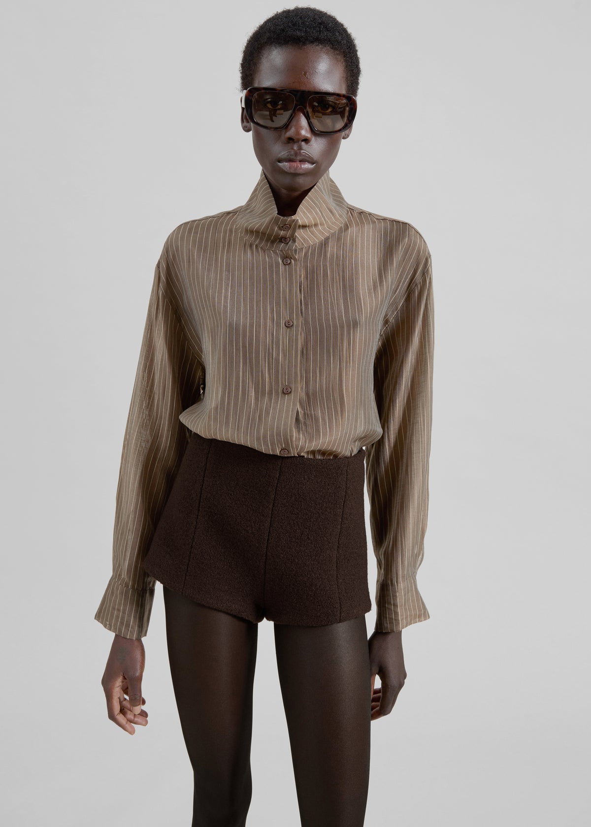 Vail Brushed Wool Hot Pants - Brown - 6