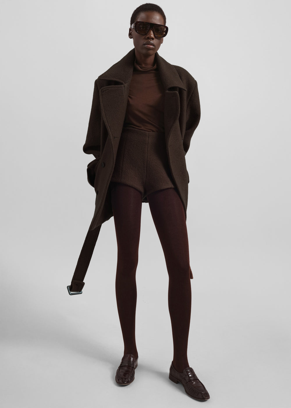 Vail Brushed Wool Hot Pants - Brown - 1