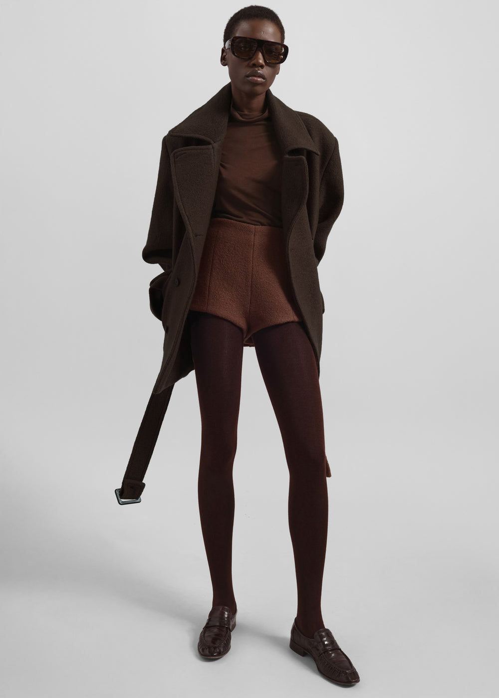 Vail Brushed Wool Hot Pants - Brown - 1