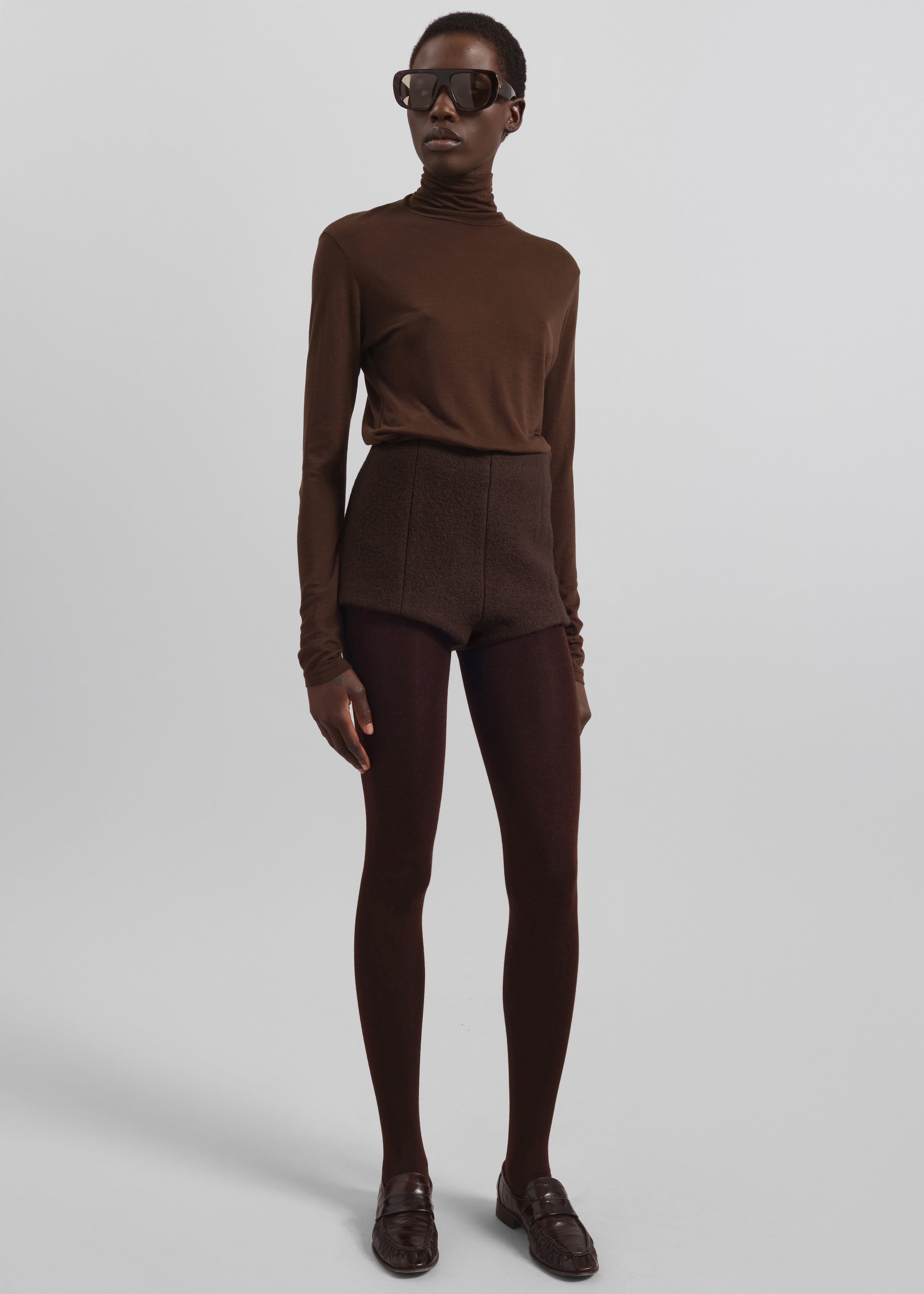 Vail Brushed Wool Hot Pants - Brown - 5