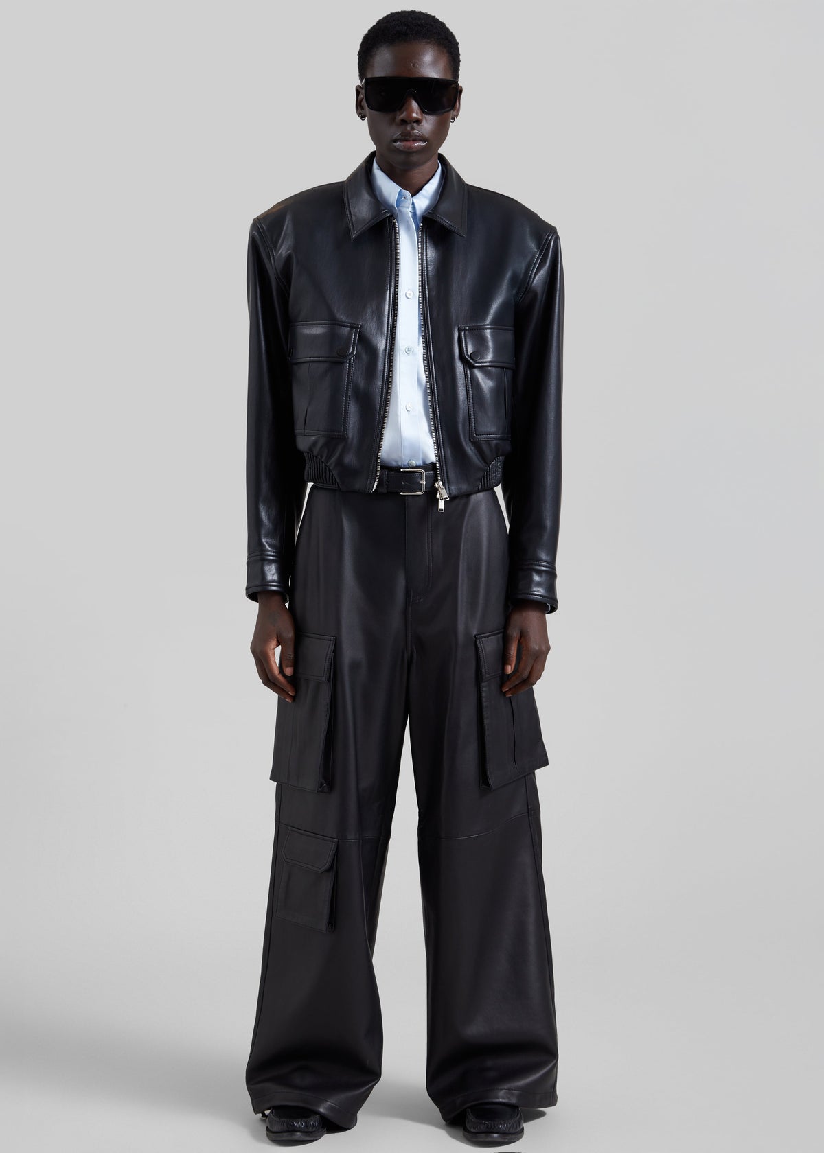 Val Faux Leather Padded Jacket - Black - 5