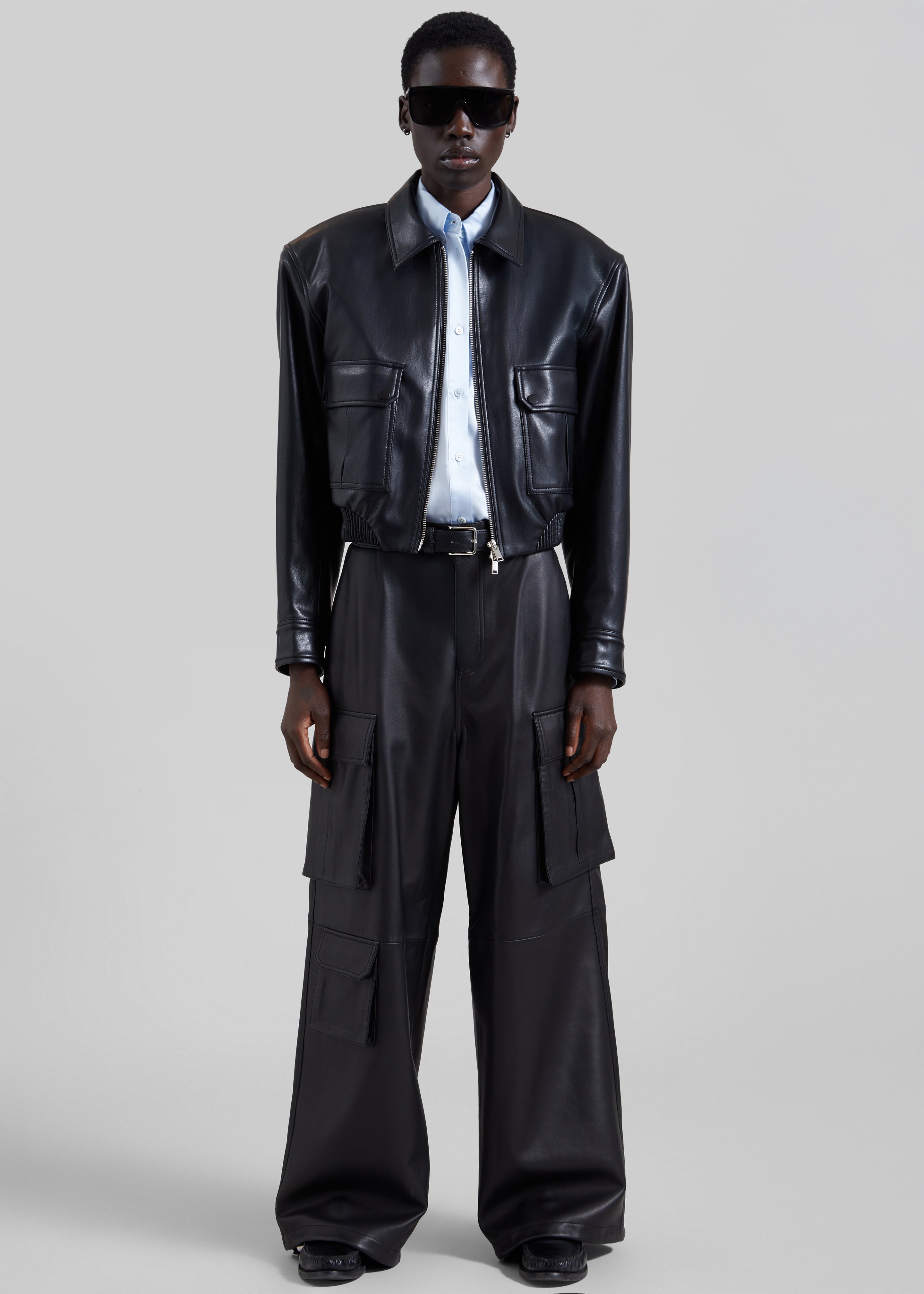 Val Faux Leather Padded Jacket - Black - 5