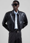 Val Faux Leather Padded Jacket - Black