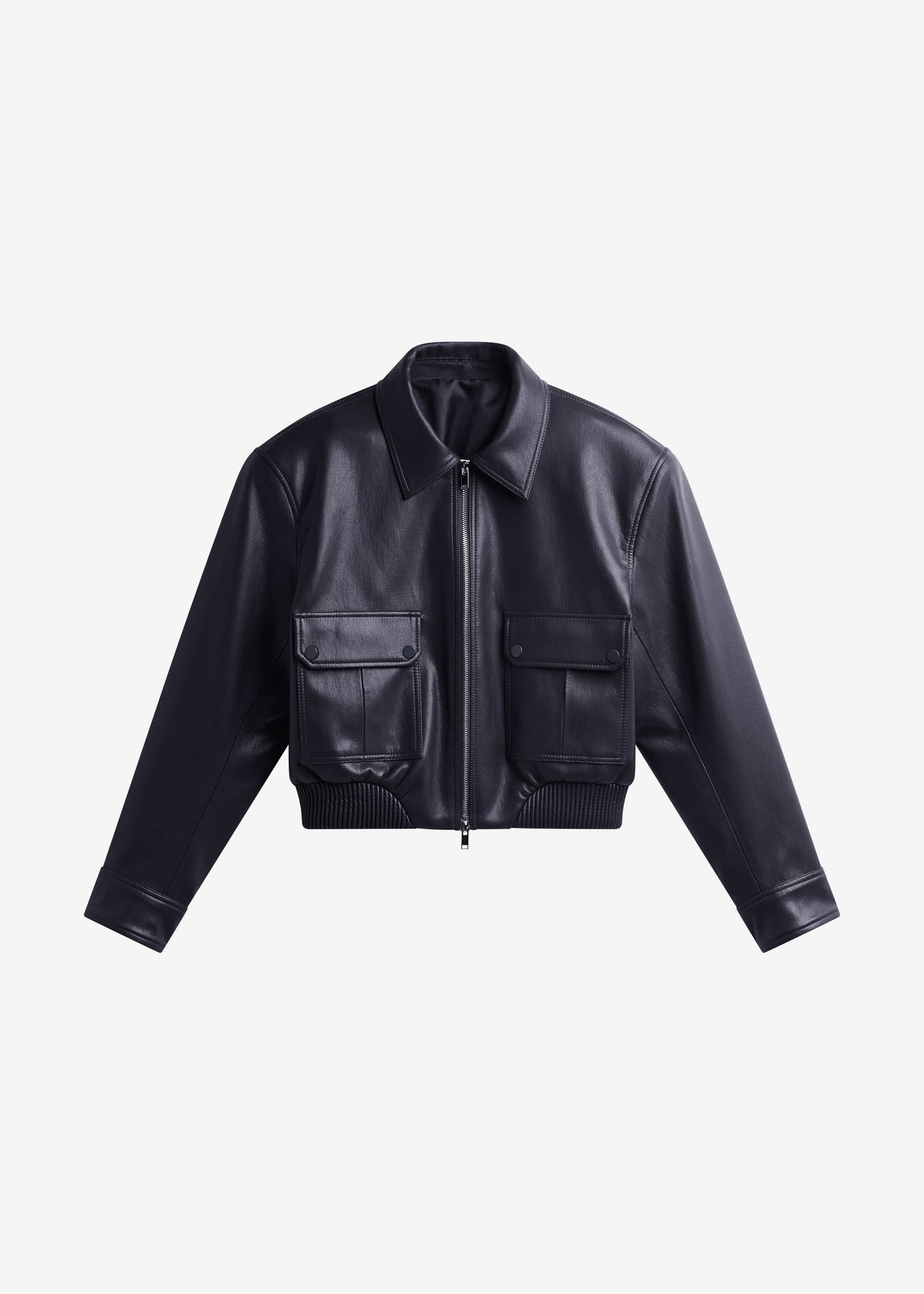 Val Faux Leather Padded Jacket - Black - 7