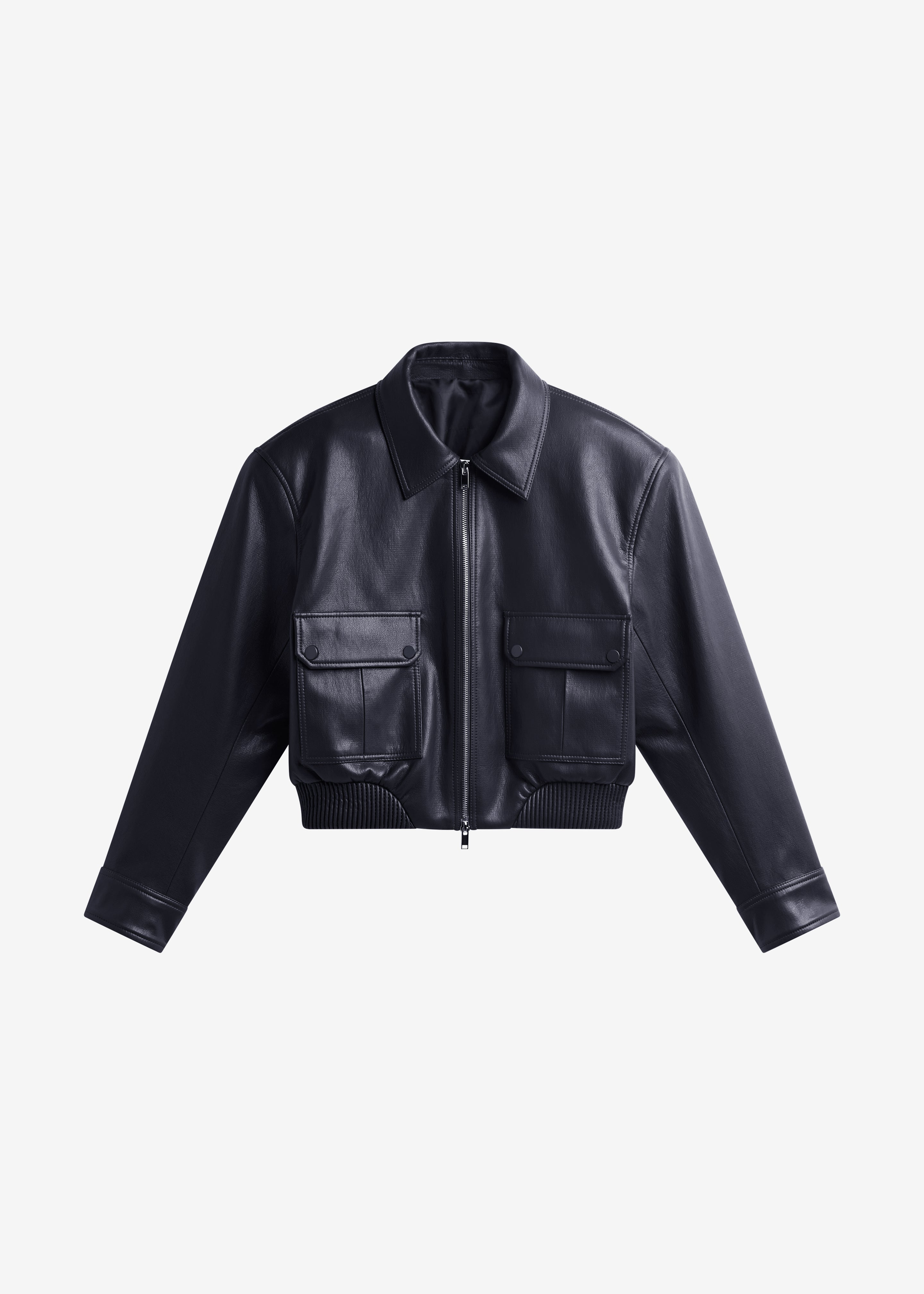 Val Faux Leather Padded Jacket - Black - 7