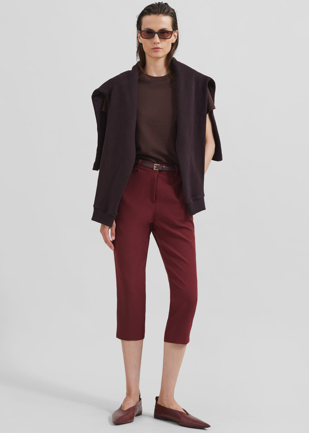 Valentina Capri Pants - Burgundy