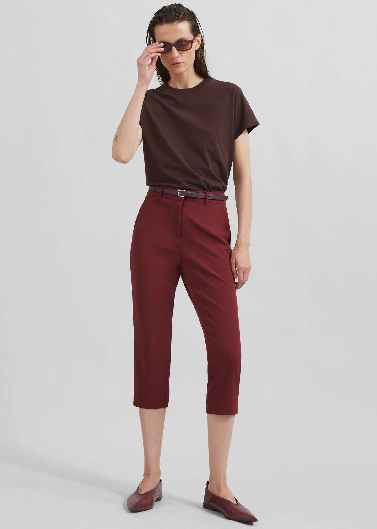 Valentina Capri Pants - Burgundy - 5