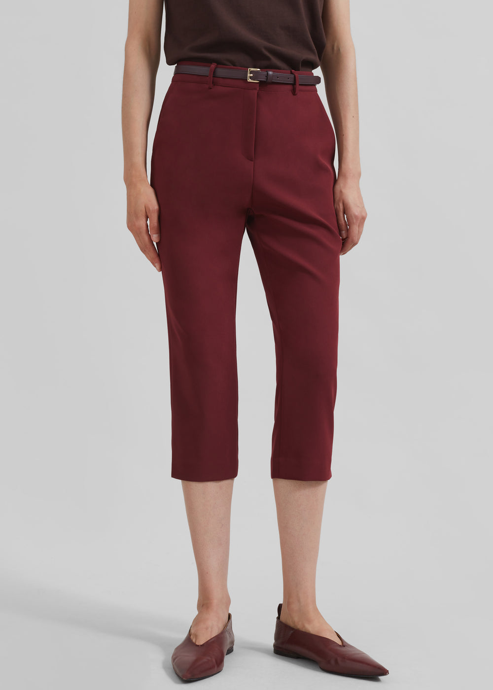 Valentina Capri Pants - Burgundy - 1