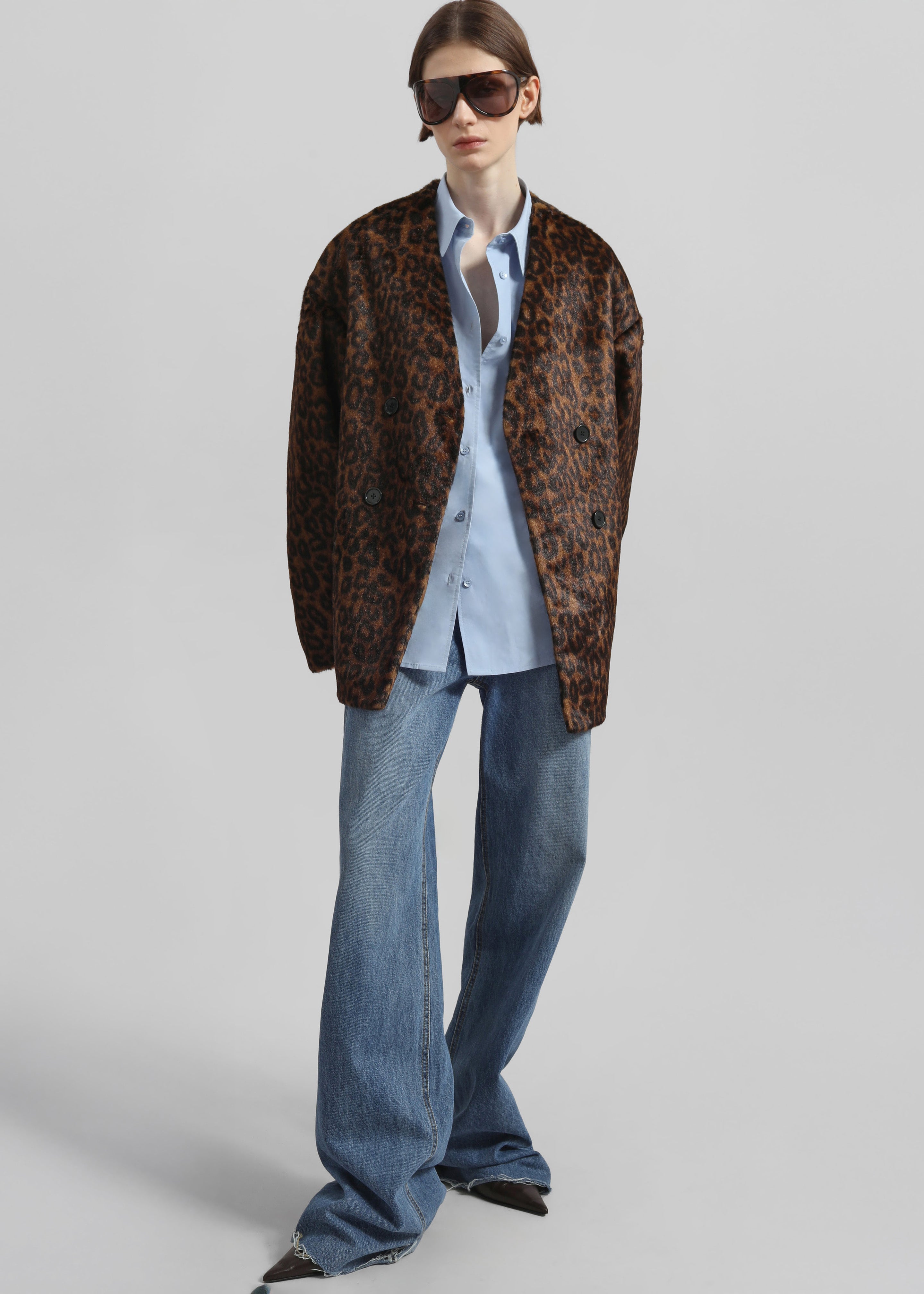 Valentina Faux Fur Leopard Jacket - Brown - 2