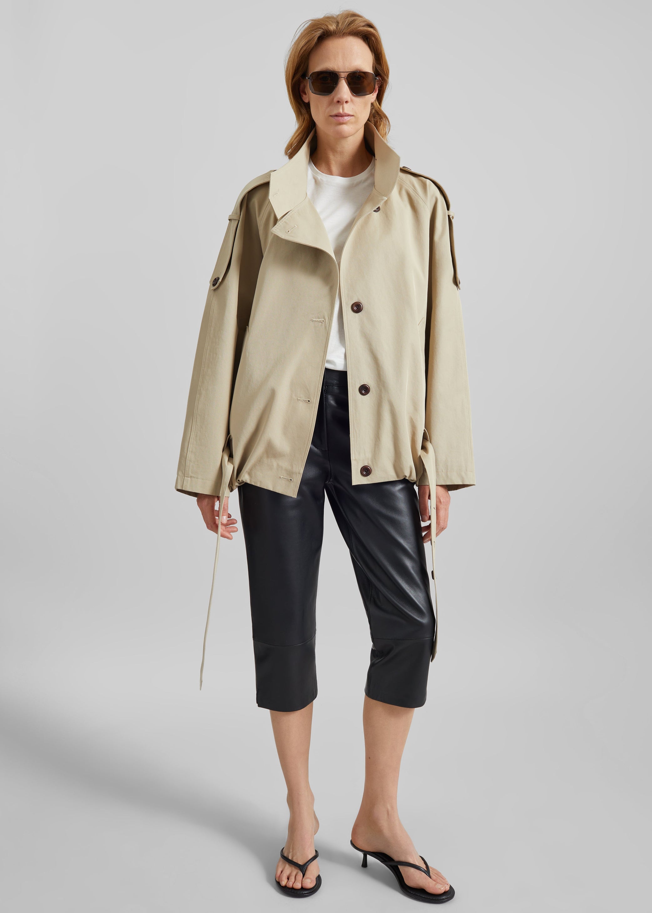 Shop the look image for Vallby Belted Short Trench - Beige