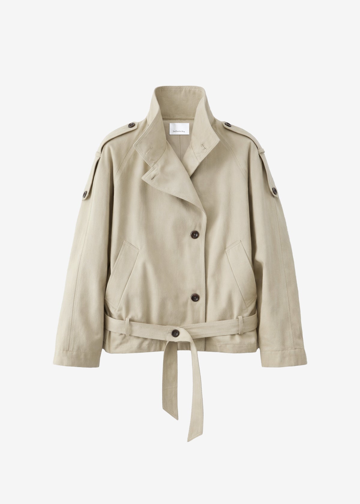 Vallby Belted Short Trench - Beige - 8