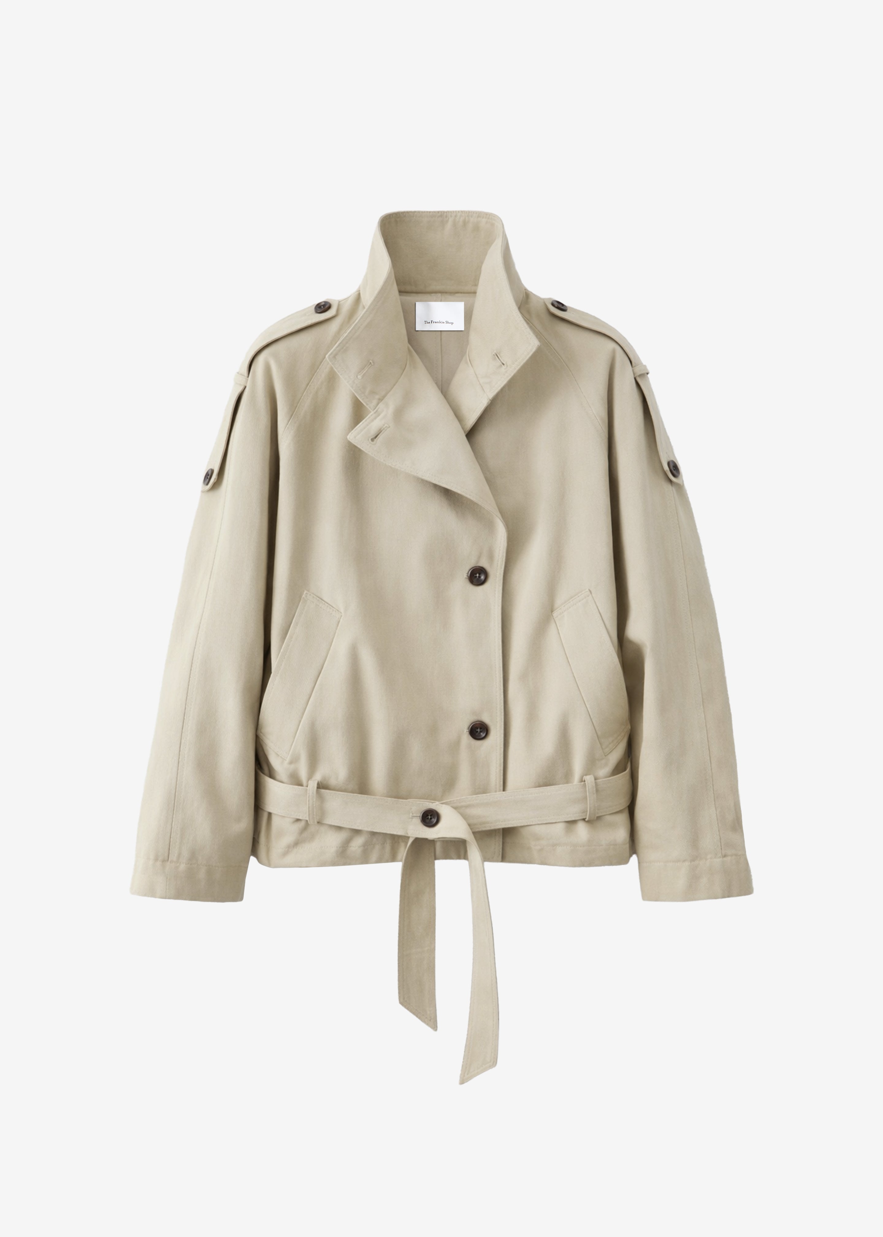 Vallby Belted Short Trench - Beige - 8