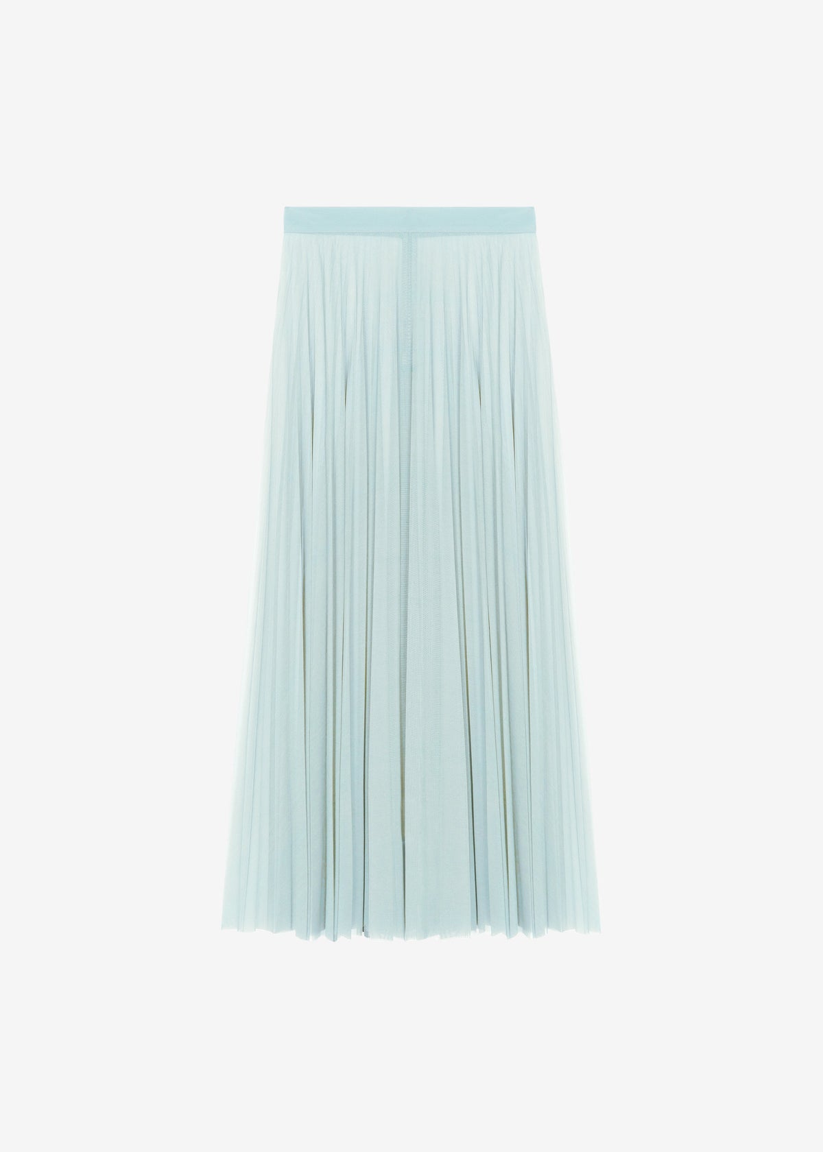 Vallen Pleated Mesh Maxi Skirt - Mint - 9