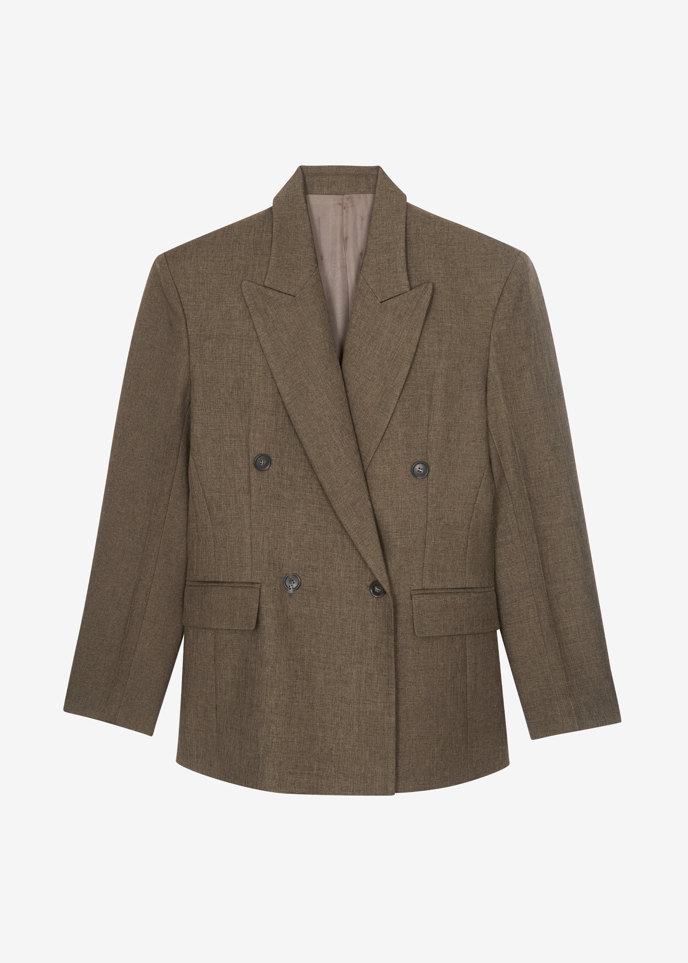 Vallsta Double-Breasted Blazer - Brown Melange – The Frankie Shop