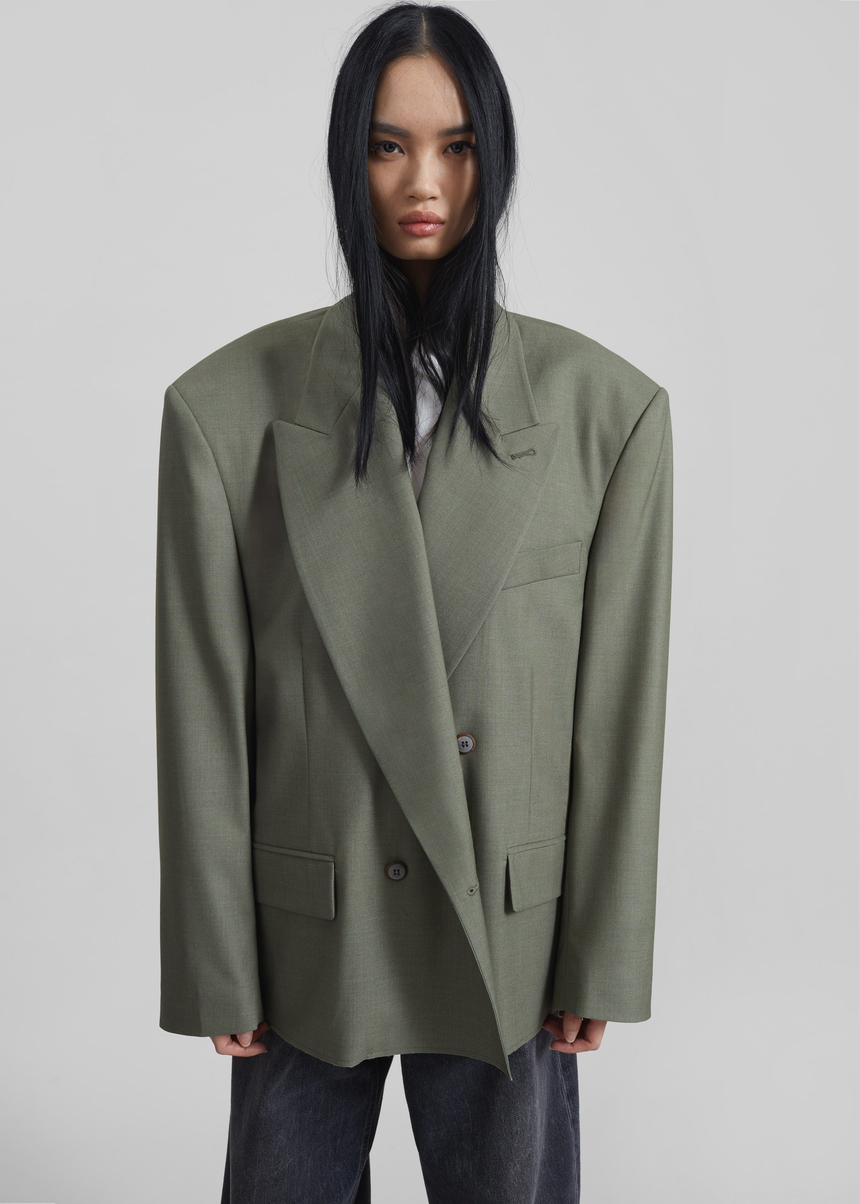 Valter Oversized Blazer - Pale Olive - 5