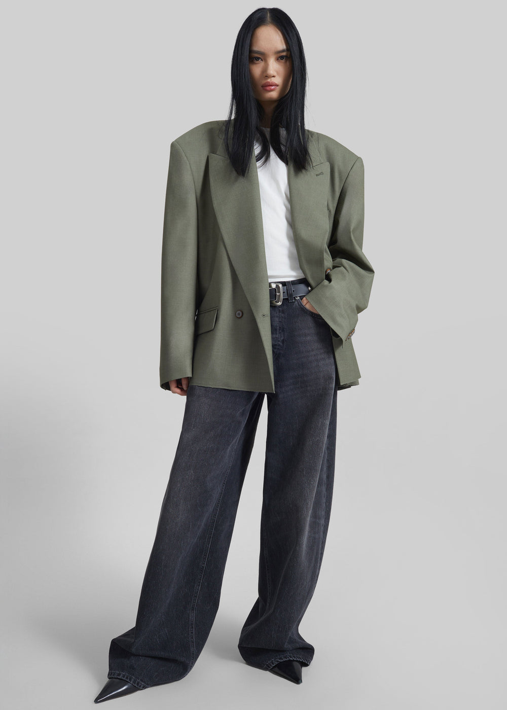 Valter Oversized Blazer - Pale Olive - 1