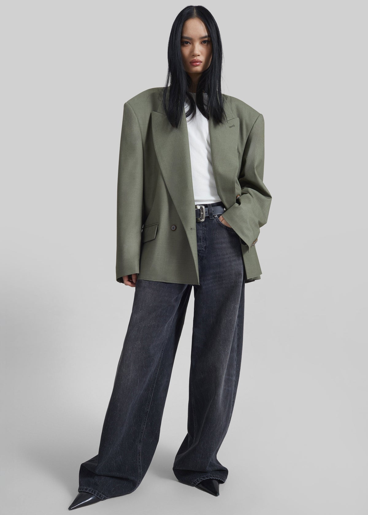 Valter Oversized Blazer - Pale Olive - 4