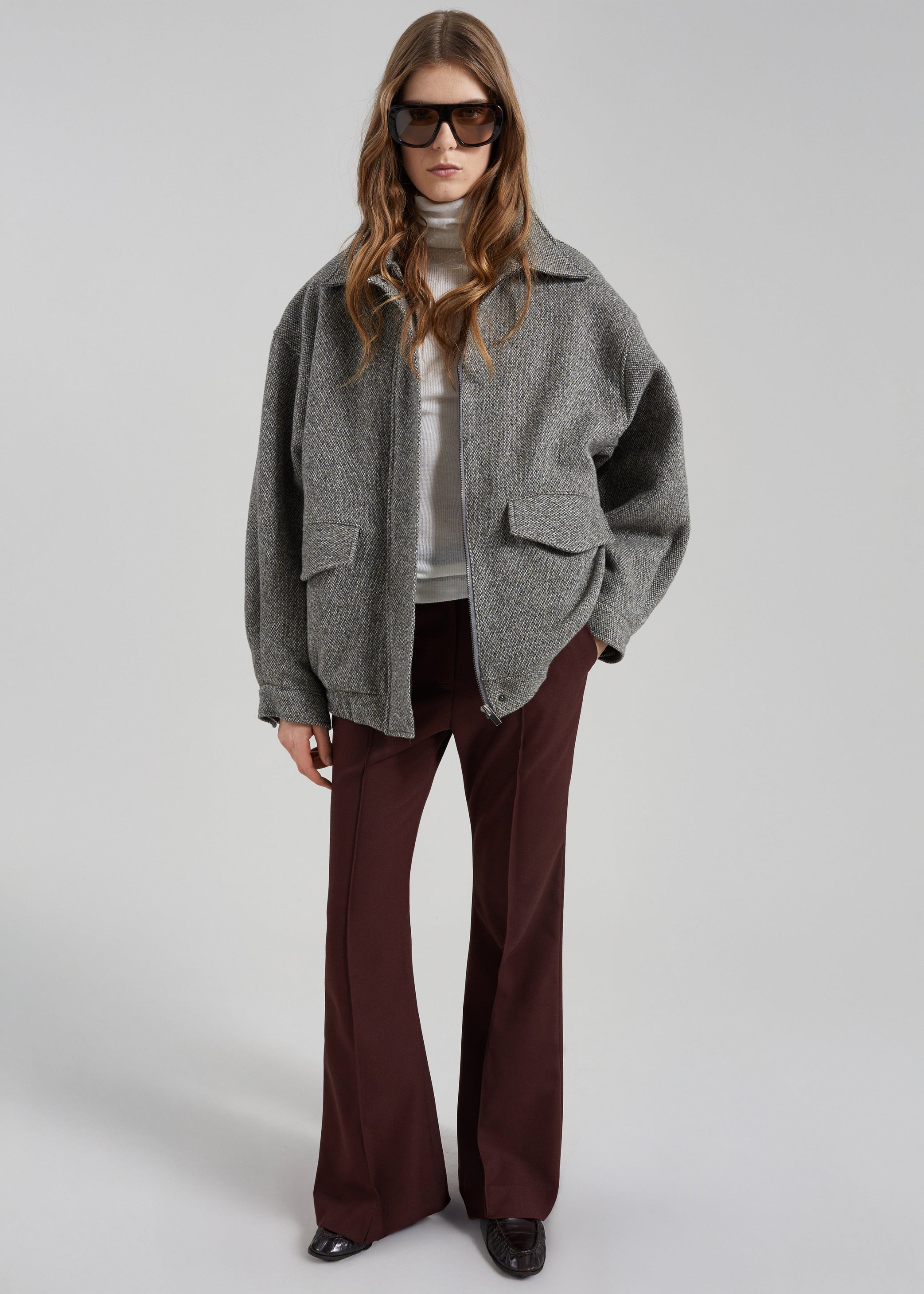 Shop the look image for Vanves Wool Blouson Jacket - Grey Melange