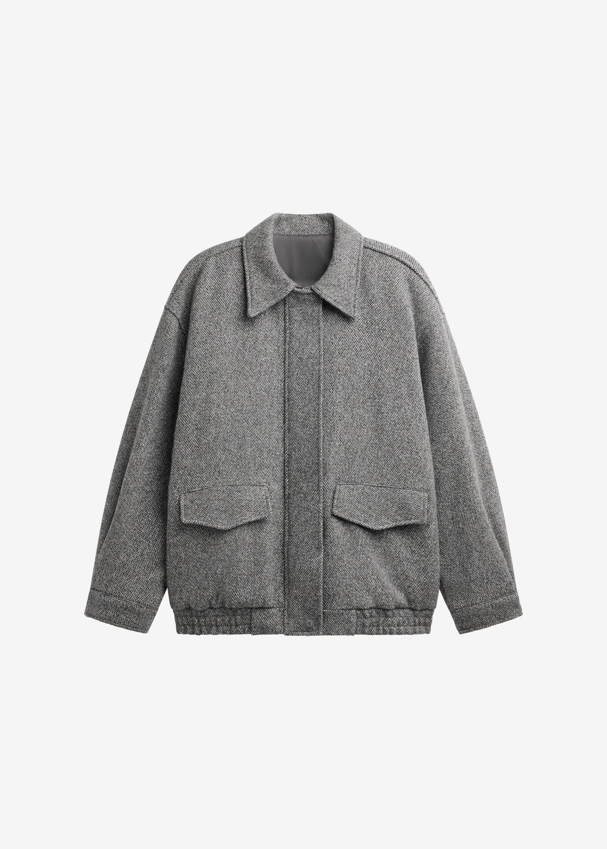 Vanves Wool Blouson Jacket - Grey Melange - 7