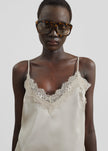 Varnell Satin Lace Top - Beige