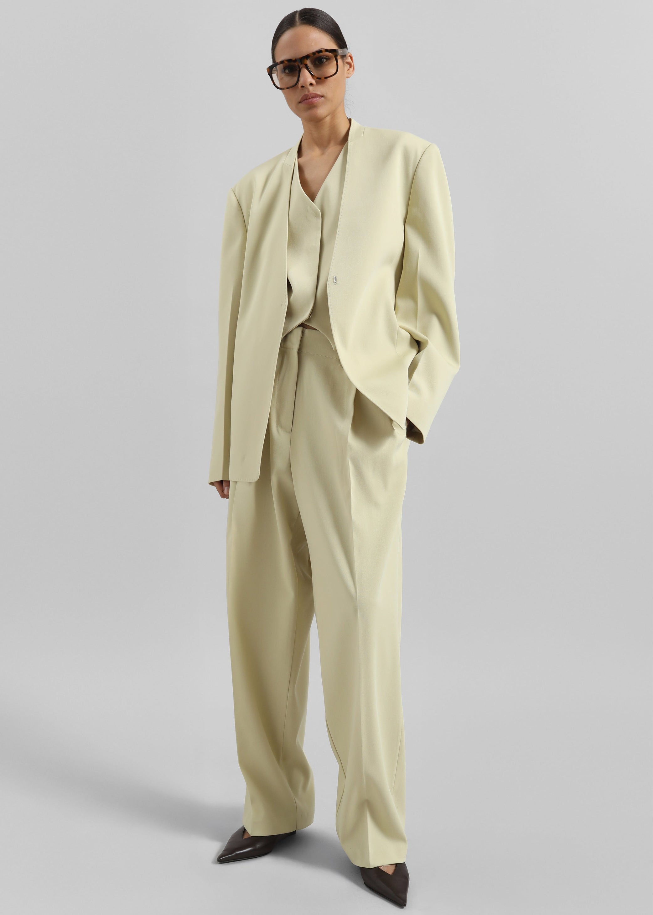 Shop the look image for Varsen Pintuck Trousers - Pale Yellow